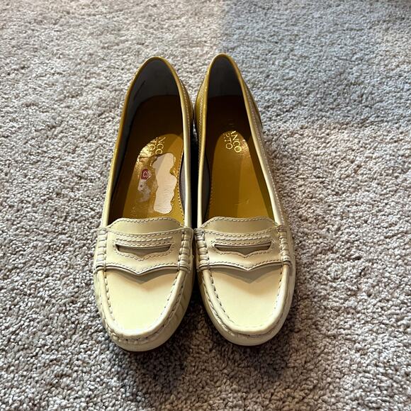 Franco Sarto Keen Yellow Ombre Leather Loafers Women's Size 7.5 Easy On & Off - Picture 2 of 11